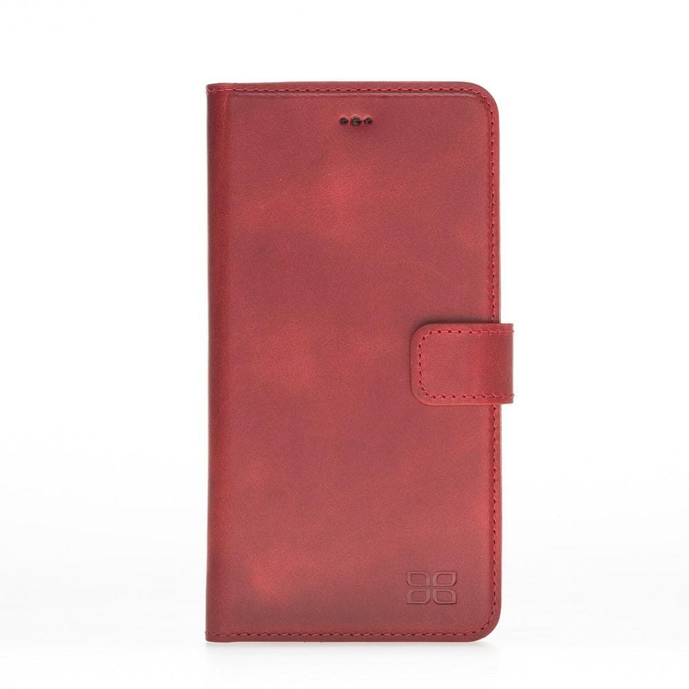 Phone Case Magnetic Detachable Leather Wallet Case for Apple iPhone 7/8 Plus - Crazy Red Bouletta Shop
