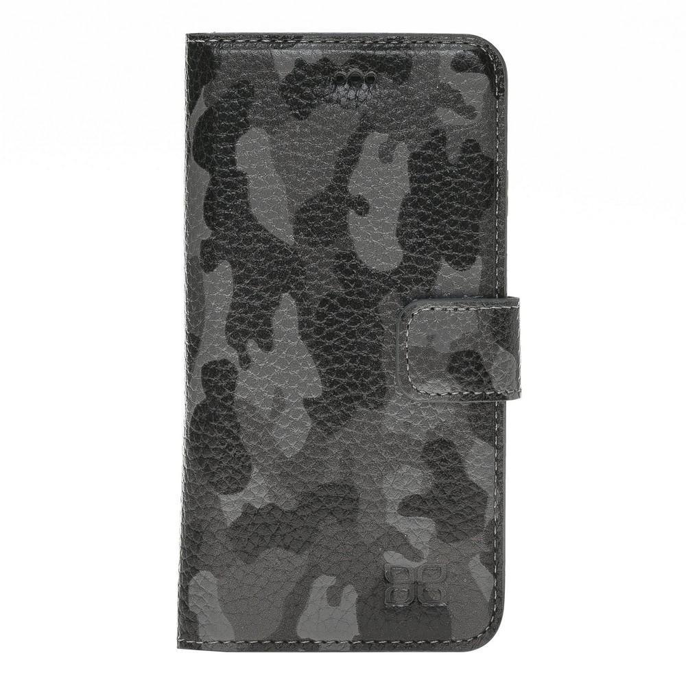 Phone Case Magnetic Detachable Leather Wallet Case for Apple iphone SE2/7/8 - Camouflage Black Bouletta Case