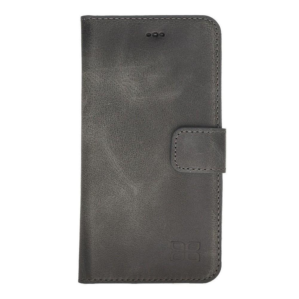 Phone Case Magnetic Detachable Leather Wallet Case for Apple iphone SE2/7/8 -  Tiguan Grey Bouletta Case