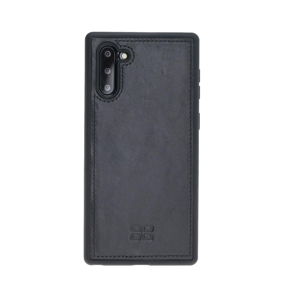 Phone Case Magnetic Detachable Leather Wallet Case for Samsung Note 10 - Rustic Black Bouletta Case