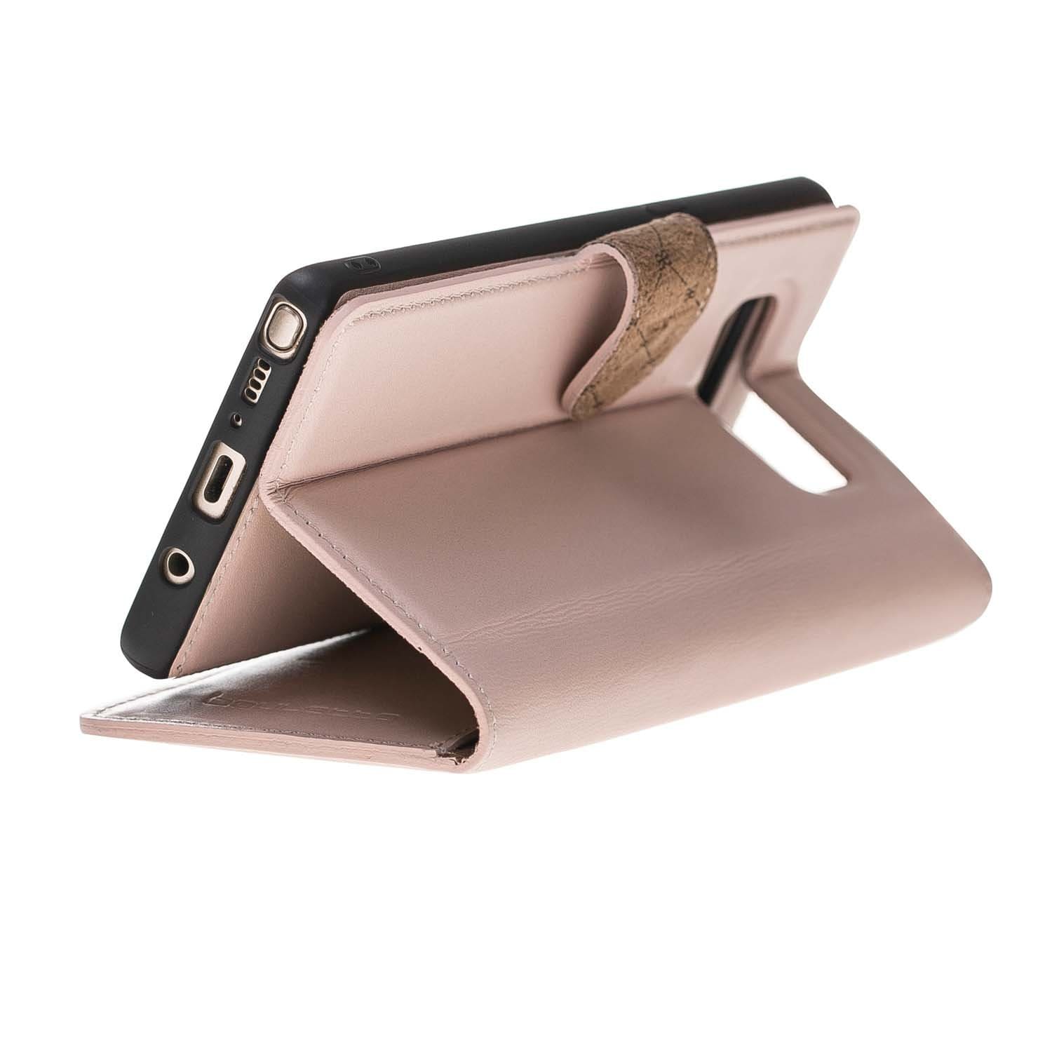 Phone Case Magnetic Detachable Leather Wallet Case for Samsung Note 8 - Nude Pink Bouletta Case