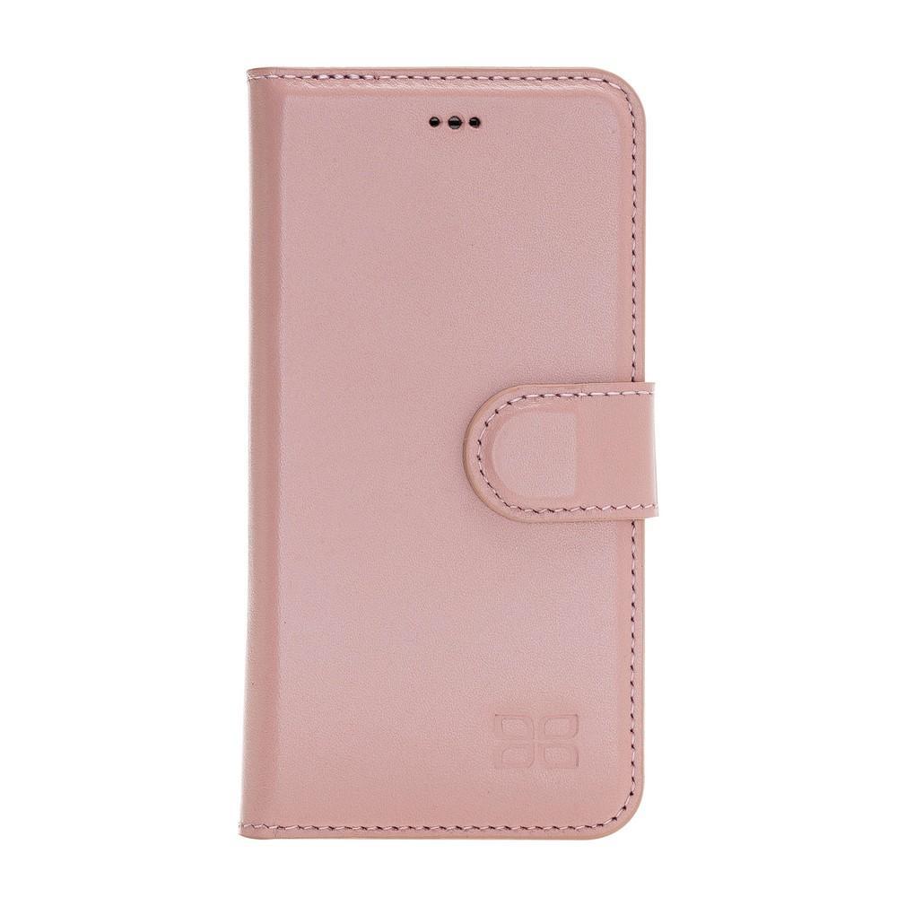 Phone Case Magnetic Detachable Leather Wallet Case with RFID Blocker for Apple iphone SE2/7/8 - Nude Pink Bouletta Case