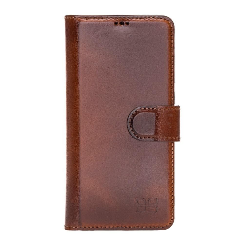 Phone Case Magnetic Detachable Leather Wallet Case with RFID Blocker for Huawei P30 - Rustic Tan with Effect Bouletta Shop