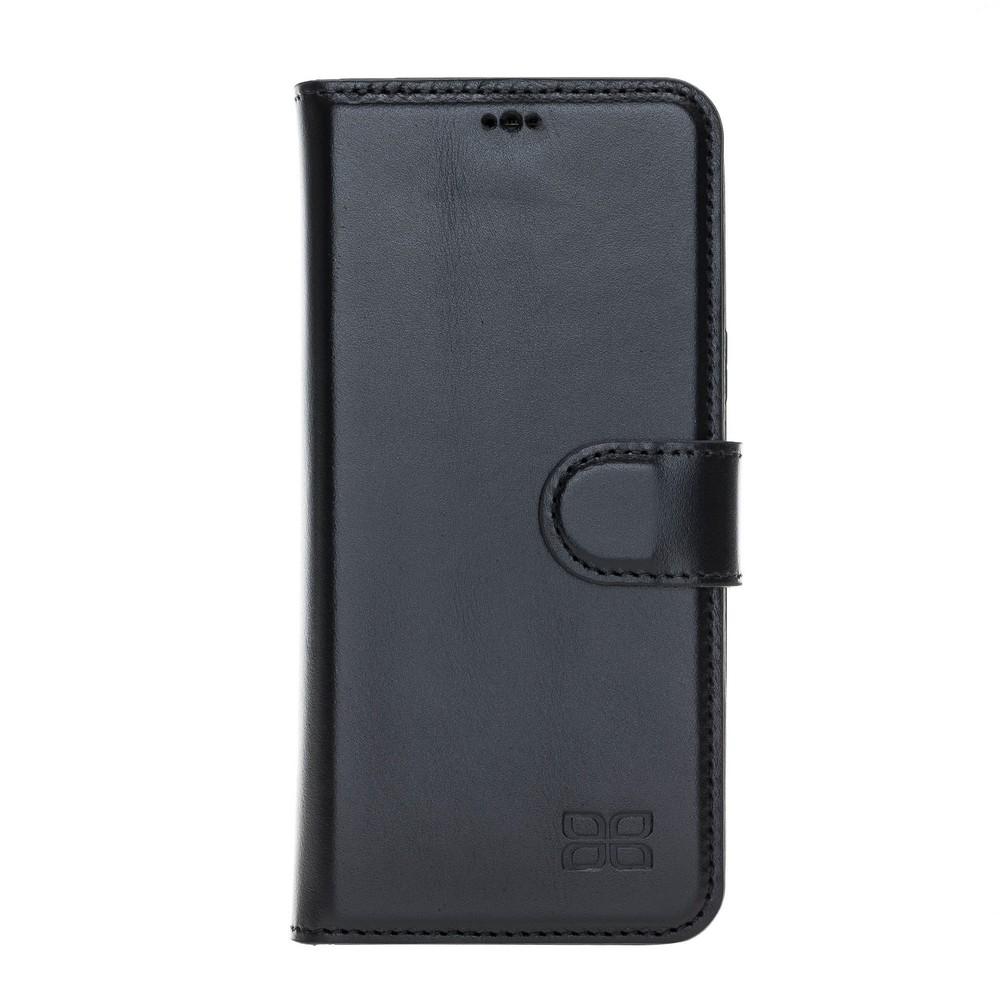 Phone Case Magnetic Detachable Leather Wallet Case with RFID Blocker for Samsung Galaxy S9 - Rustic Black Bouletta Case