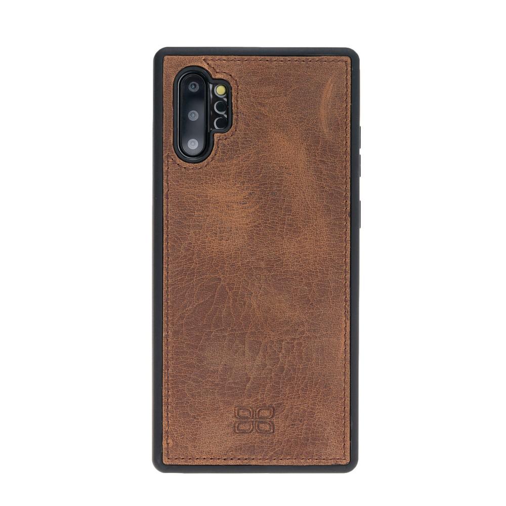 Phone Case Magnetic Detachable Leather Wallet Case with RFID Blocker for Samsung Note 10 Plus - Antic Brown Bouletta Case