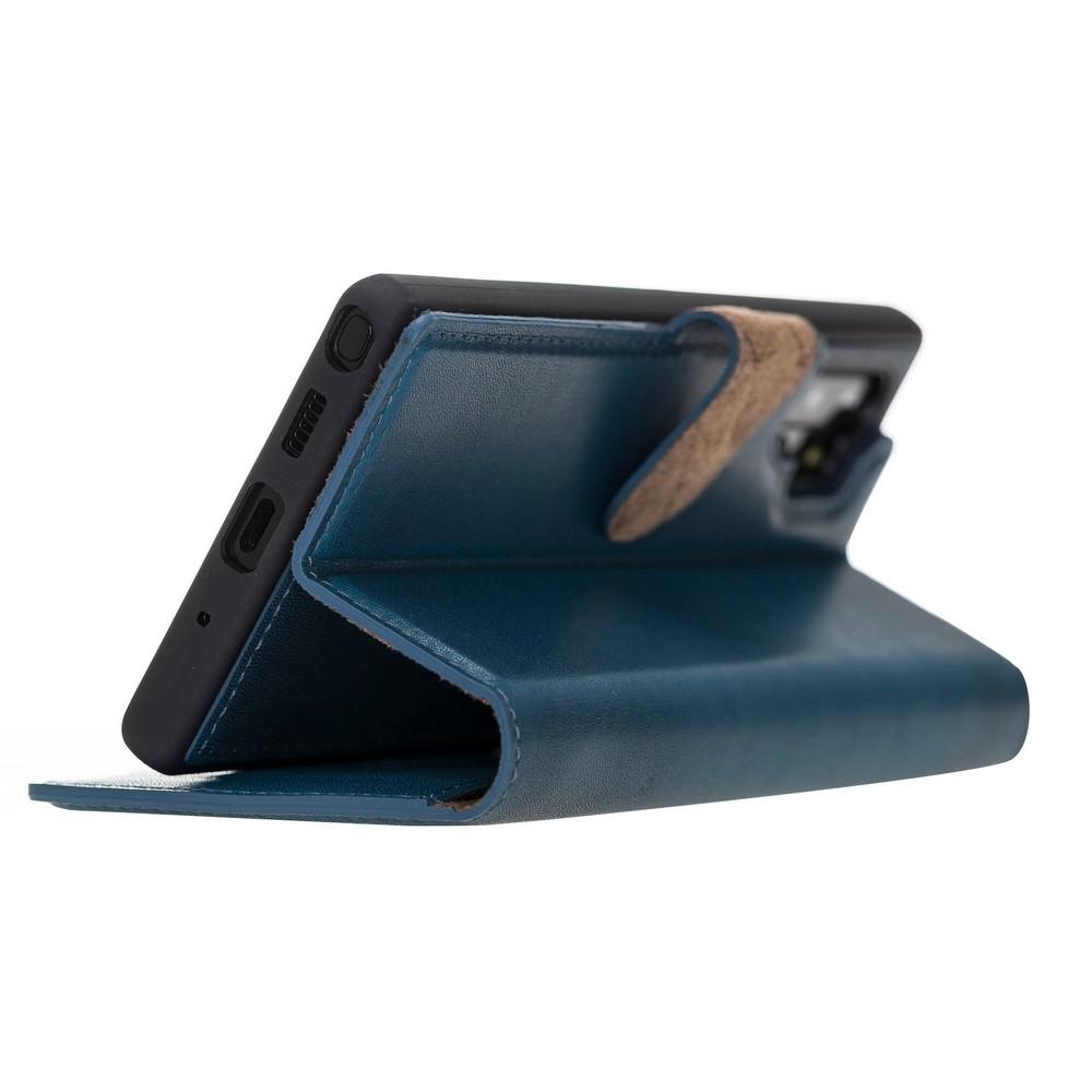 Phone Case Magnetic Detachable Leather Wallet Case with RFID Blocker for Samsung Note 10 Plus - Burnished Navy Blue Bouletta Case