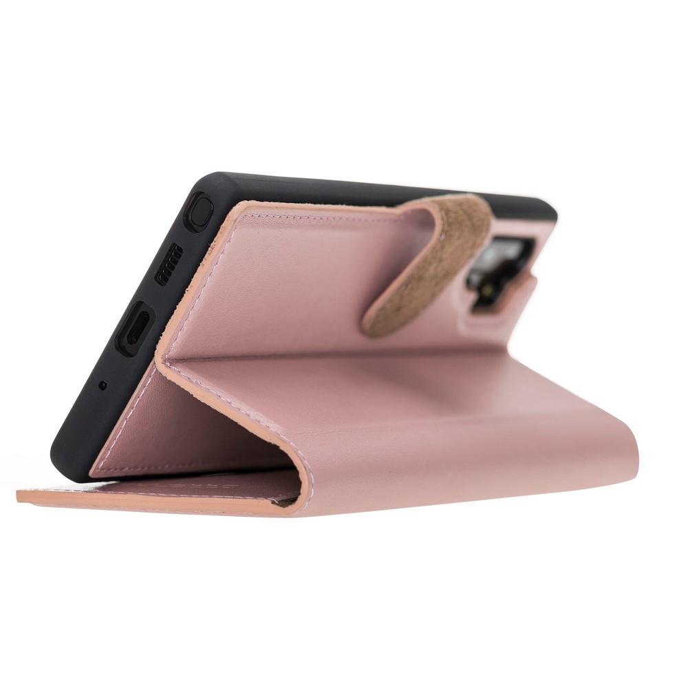 Phone Case Magnetic Detachable Leather Wallet Case with RFID Blocker for Samsung Note 10 Plus - Nude Pink Bouletta Case