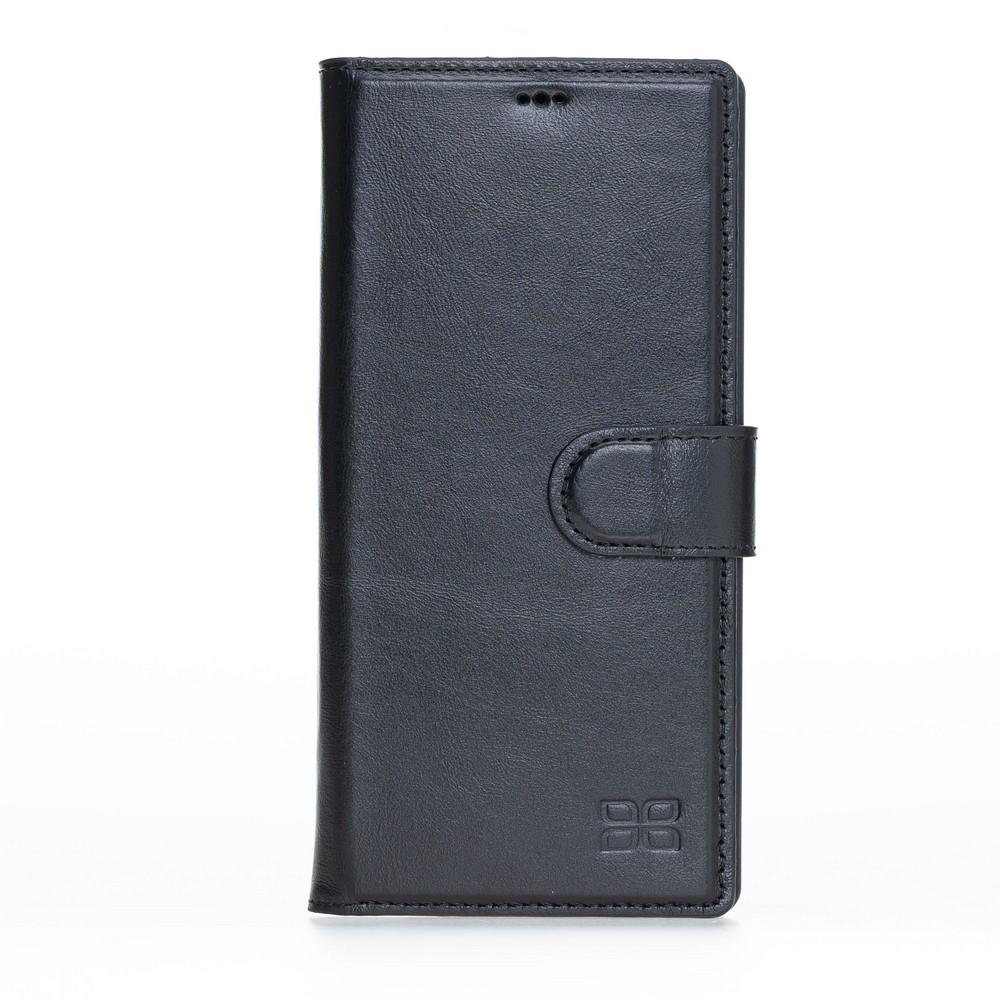 Phone Case Magnetic Detachable Leather Wallet Case with RFID Blocker for Samsung Note 10 Plus - Rustic Black Bouletta Case