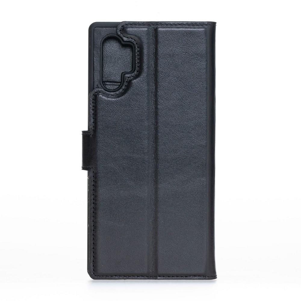 Phone Case Magnetic Detachable Leather Wallet Case with RFID Blocker for Samsung Note 10 Plus - Rustic Black Bouletta Case