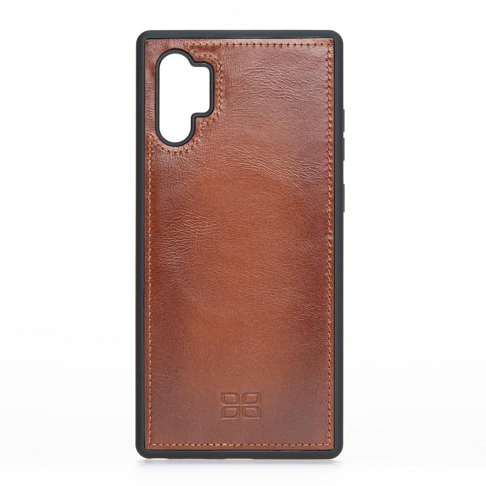 Phone Case Magnetic Detachable Leather Wallet Case with RFID Blocker for Samsung Note 10 Plus - Rustic Tan with Effect Bouletta Case