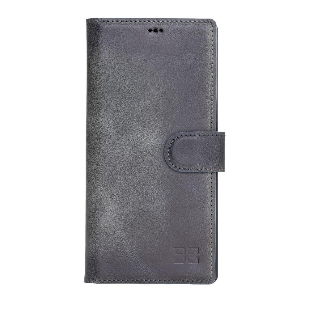 Phone Case Magnetic Detachable Leather Wallet Case with RFID Blocker for Samsung Note 10 Plus - Tiguan Grey with Effect Bouletta Case