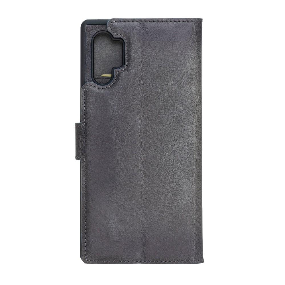 Phone Case Magnetic Detachable Leather Wallet Case with RFID Blocker for Samsung Note 10 Plus - Tiguan Grey with Effect Bouletta Case