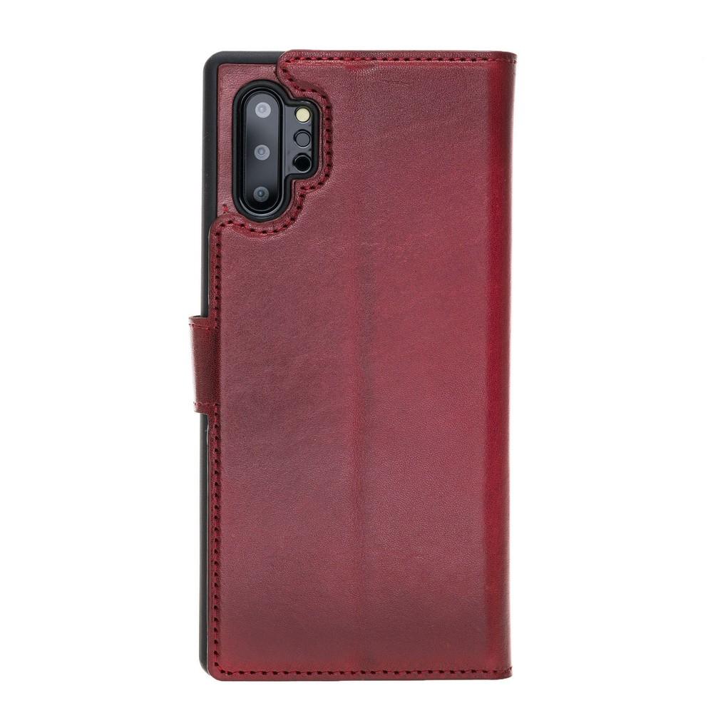 Phone Case Magnetic Detachable Leather Wallet Case with RFID Blocker for Samsung Note 10 Plus - Vegetal Burnished Red Bouletta Case