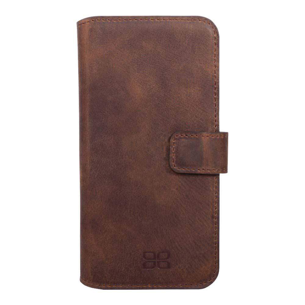 Phone Case Wallet Folio Case with ID slot for Samsung Galaxy S6 Edge - Antic Brown Bouletta Shop