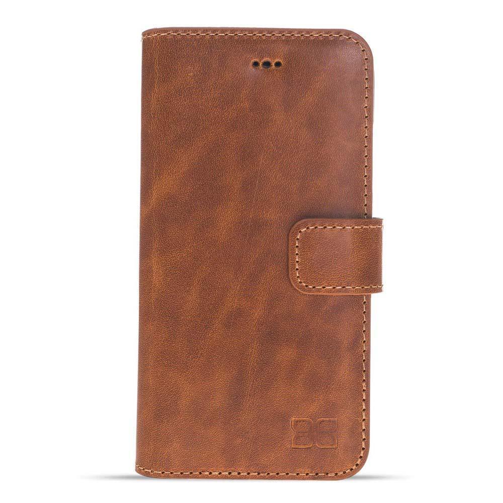 Phone Case Wallet Folio Leather Case with ID slot for Apple iphone SE2/7/8 - Vegetal Tan Bouletta Case