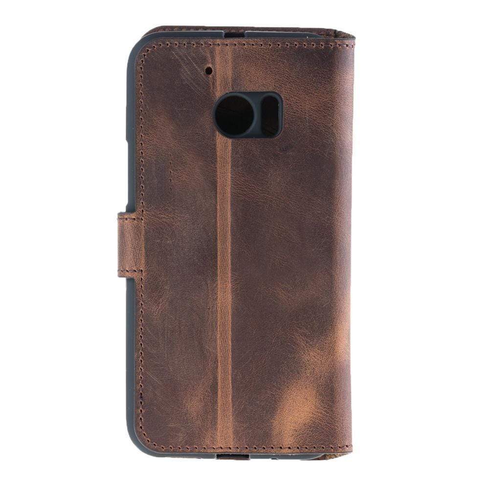 Phone Case Wallet Folio Leather Case with ID slot for HTC10 -  Antic Brown Bouletta Case