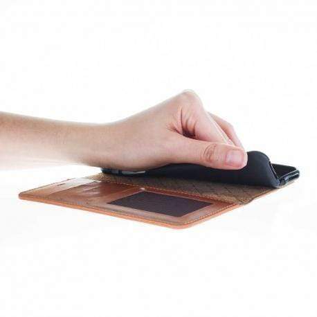 Phone Case Wallet Folio Leather Case with ID slot For HTC10 - Rustic Tan Bouletta Case