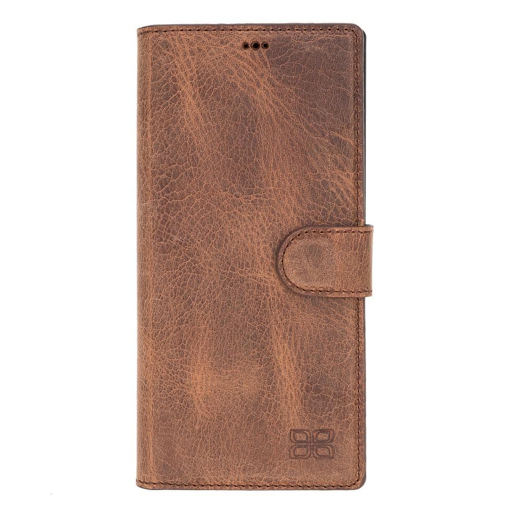 Phone Case Wallet Folio Leather Case with ID slot for Samsung Galaxy Note 10 Plus -  Antic Brown Bouletta Shop