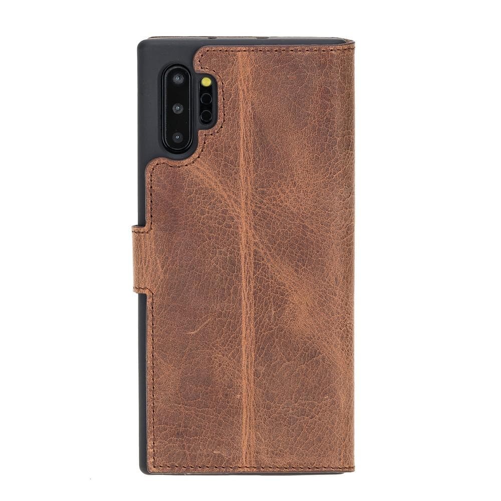 Phone Case Wallet Folio Leather Case with ID slot for Samsung Galaxy Note 10 Plus -  Antic Brown Bouletta Shop