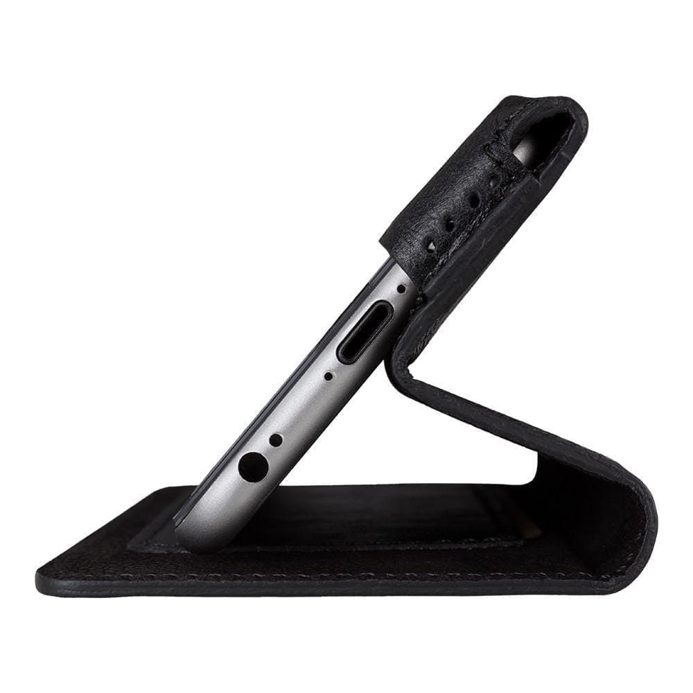 Phone Case Wallet Halfway Leather Case for Apple iPhone 6/6S - Rustic Black Bouletta Shop