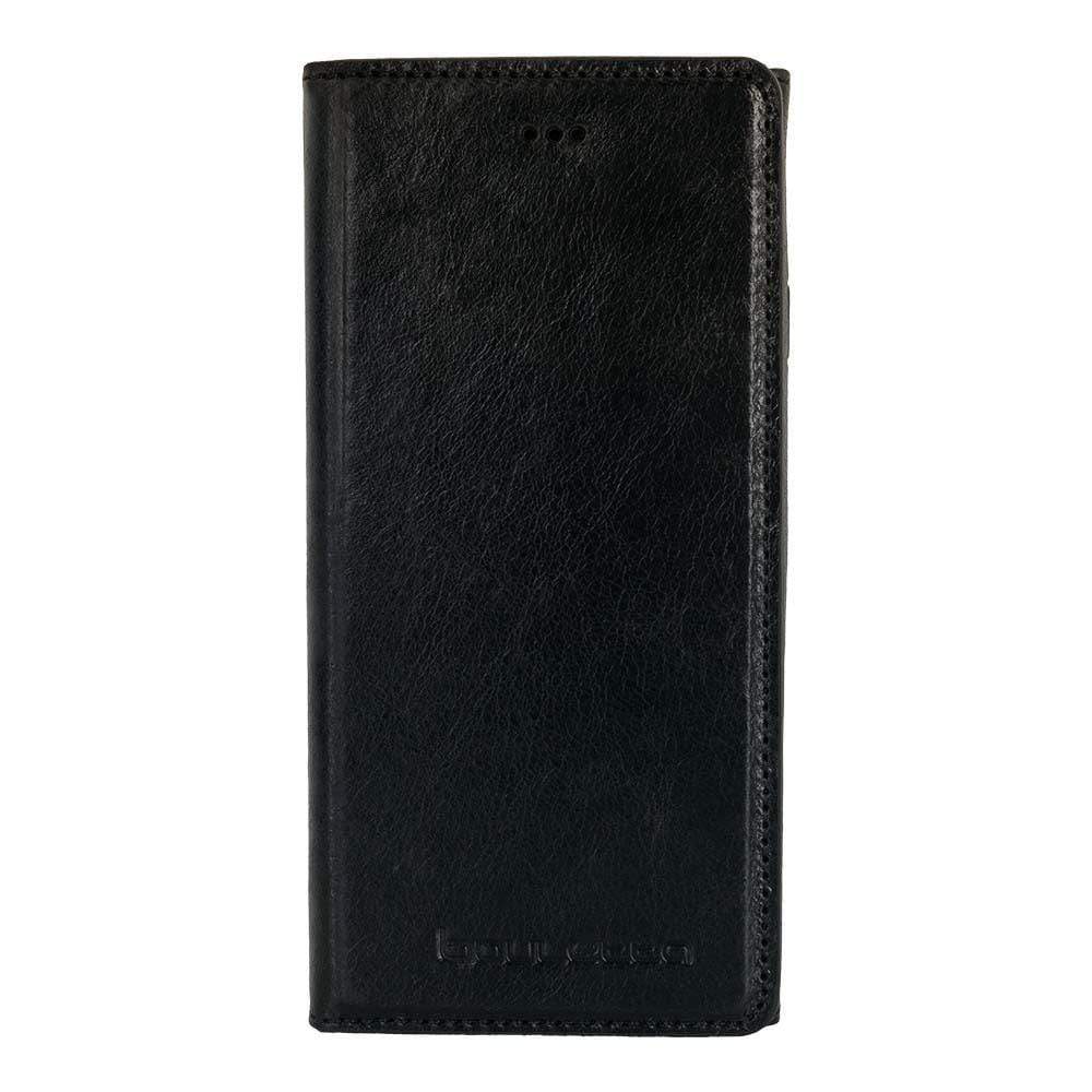 Phone Case Wallet Halfway Leather Case for Apple iPhone 6/6S -  Rustic Black Bouletta Shop