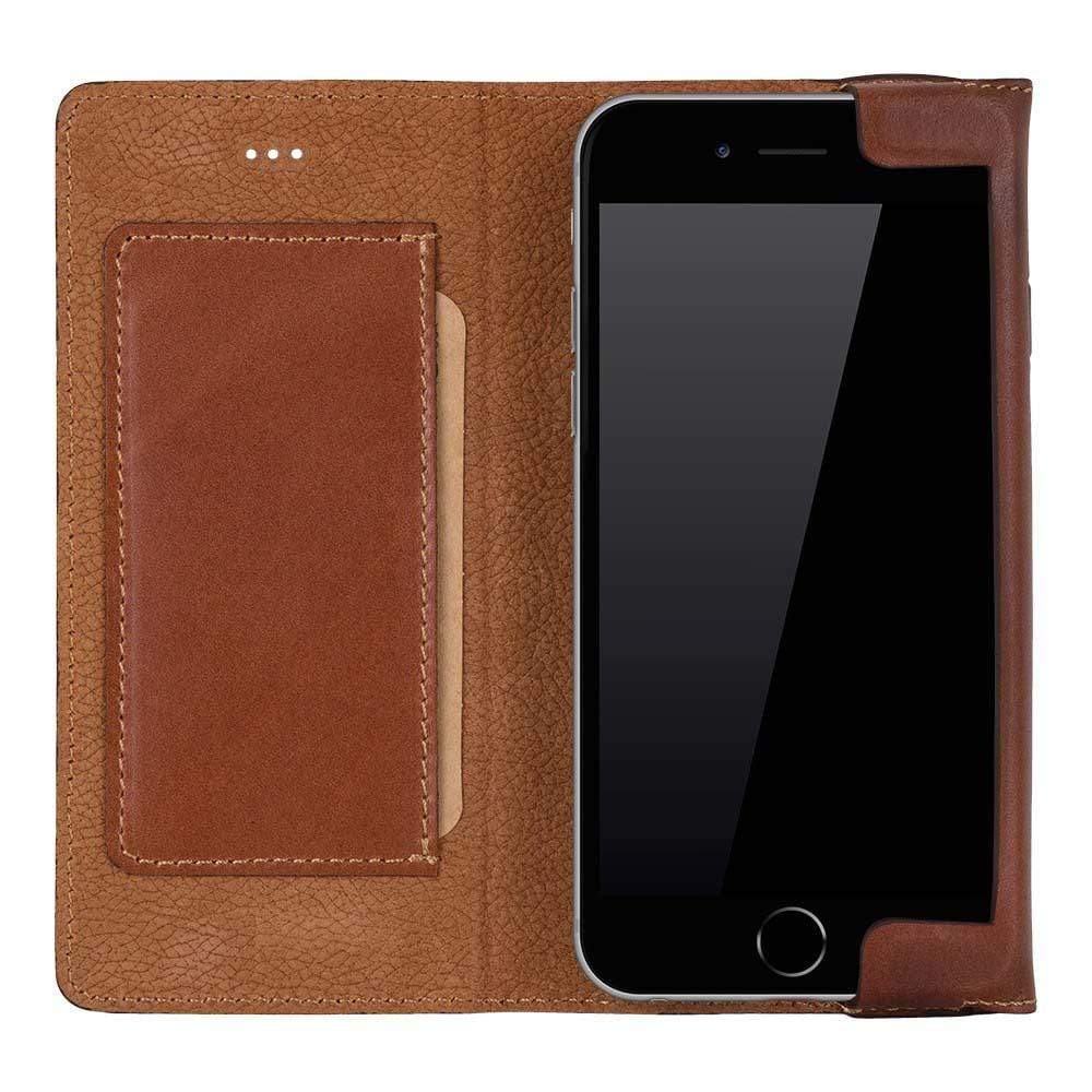 Phone Case Wallet Halfway Leather Case for Apple iPhone 6/6S -  Rustic Tan with Effect Bouletta Shop