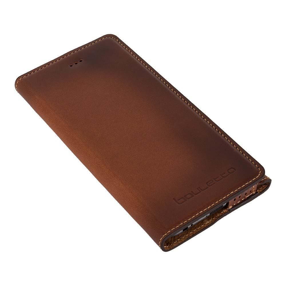 Phone Case Wallet Halfway Leather Case for Apple iPhone 6/6S -  Rustic Tan with Effect Bouletta Shop