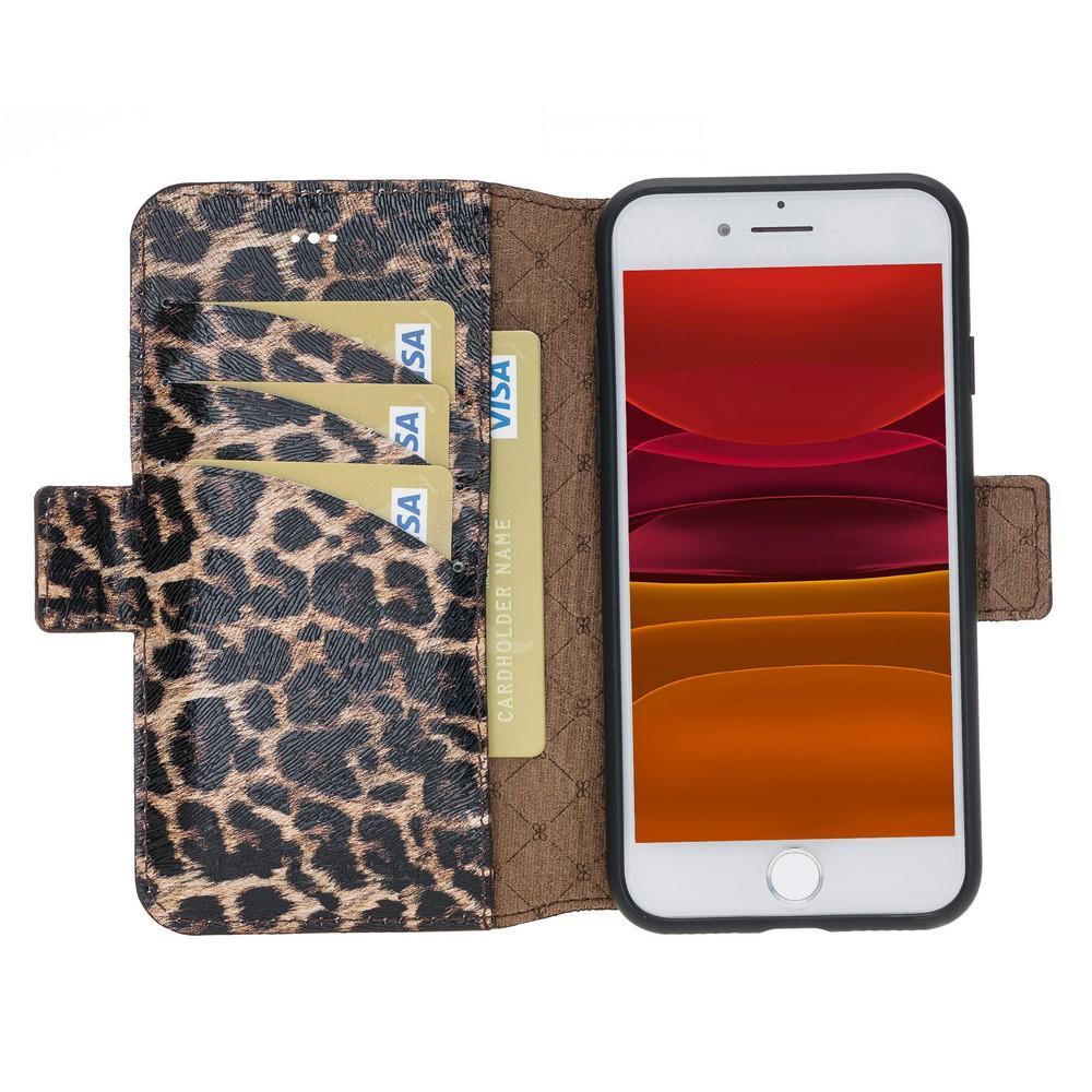 Phone Case Wallet Leather Case New Edition with ID slot for Apple iphone SE2/7/8 - Leopar Bouletta Case