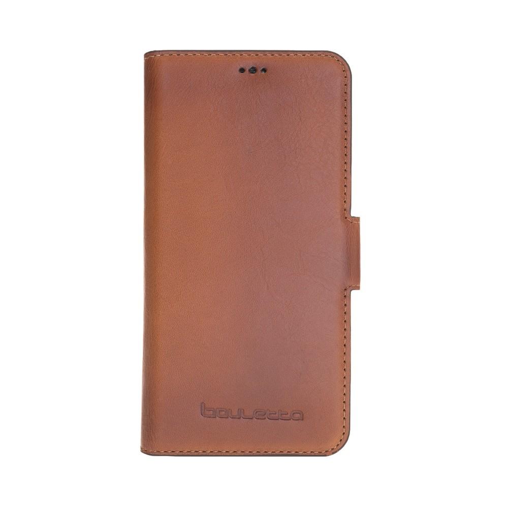 Phone Case Wallet Leather Case New Edition with ID slot for Samsung S9 - Rustic Tan with Effect Bouletta Case