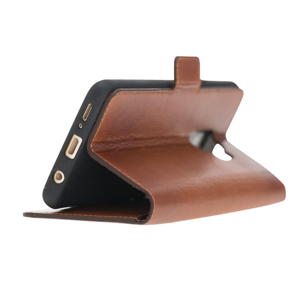 Phone Case Wallet Leather Case New Edition with ID slot for Samsung S9 - Rustic Tan with Effect Bouletta Case