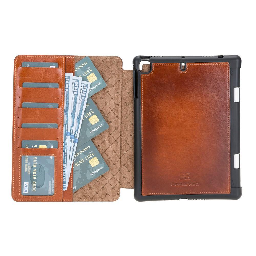 Wallet Case Eto Magnetic Detachable Leather Wallet Case for iPad Mini 5 - Rustic Tan with Effcet Bouletta Shop