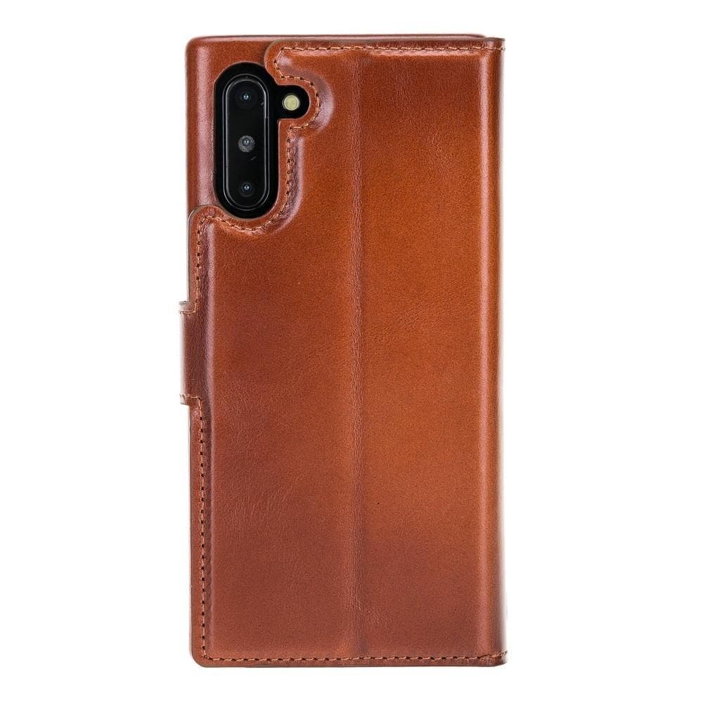 Wallet Case F360 Magnetic Detachable Leather Wallet Case for Samsung Galaxy Note 10 - Rustic Tan with Effect Bouletta Shop