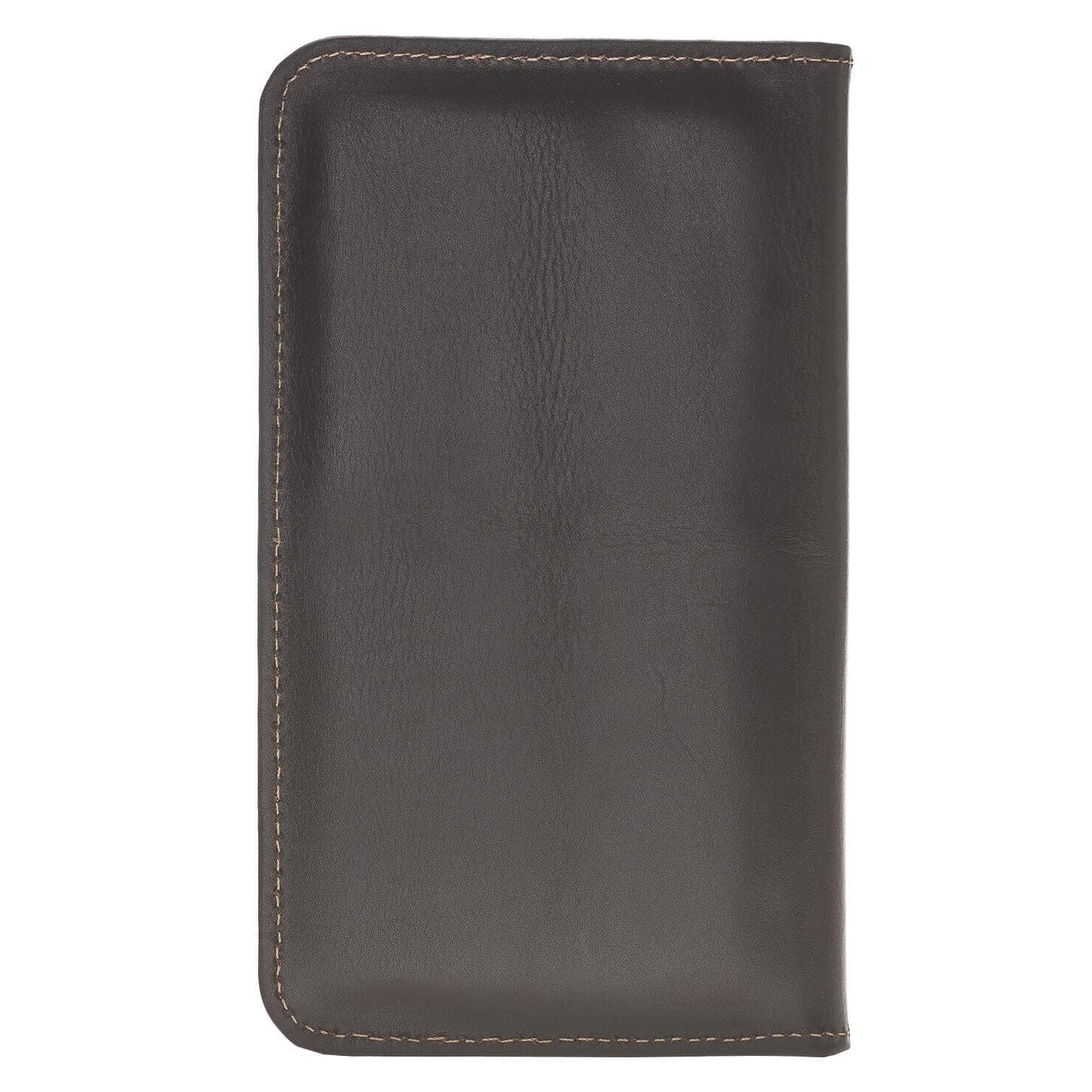 Wallet Case Leather Universal Wallet Case up to 5.7 inch Phones - Rustic Dark Brown Bouletta Shop