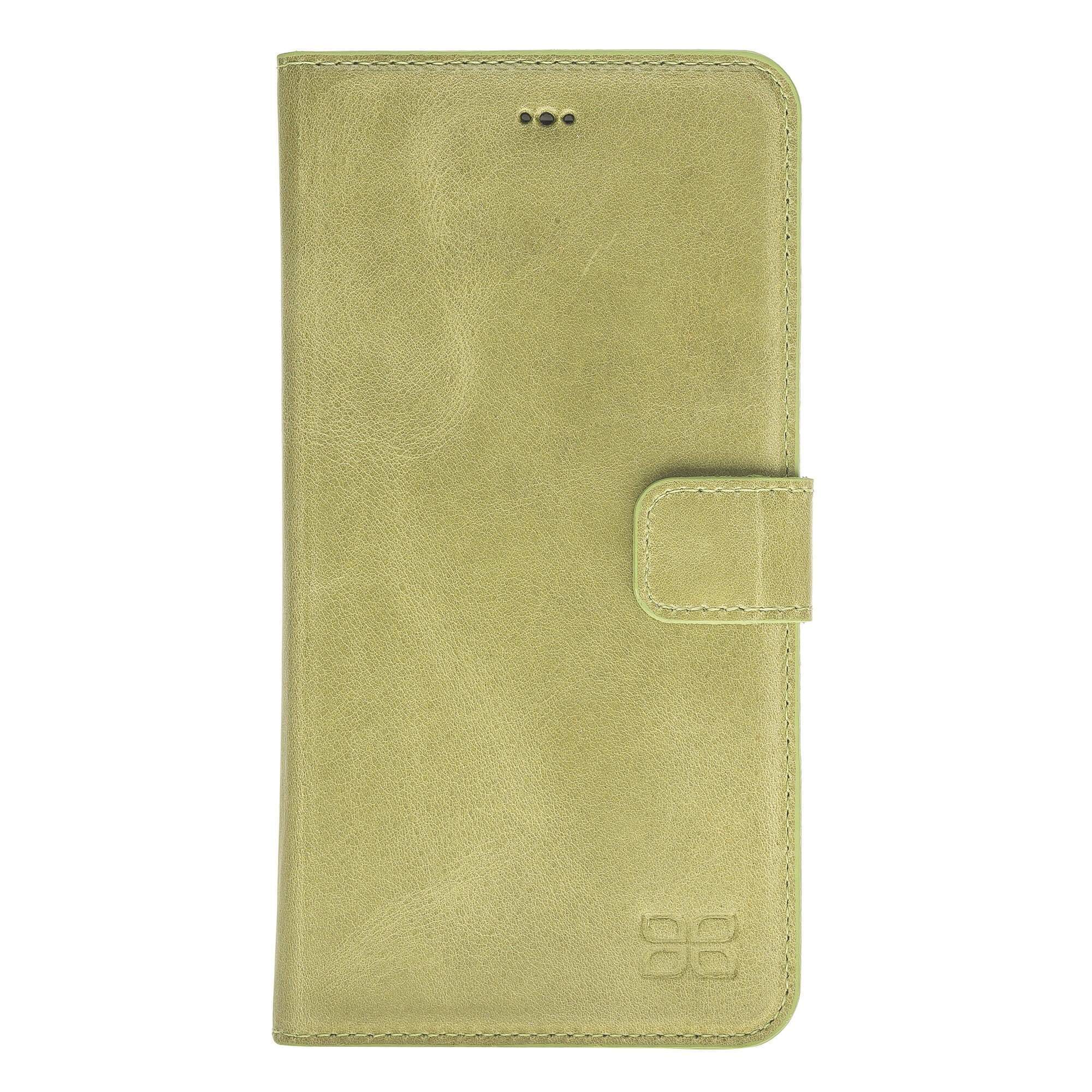 Wallet Case Magnetic Detachable Leather Wallet Case for Apple iPhone 7/8 Plus- Crazy Green Bouletta Shop