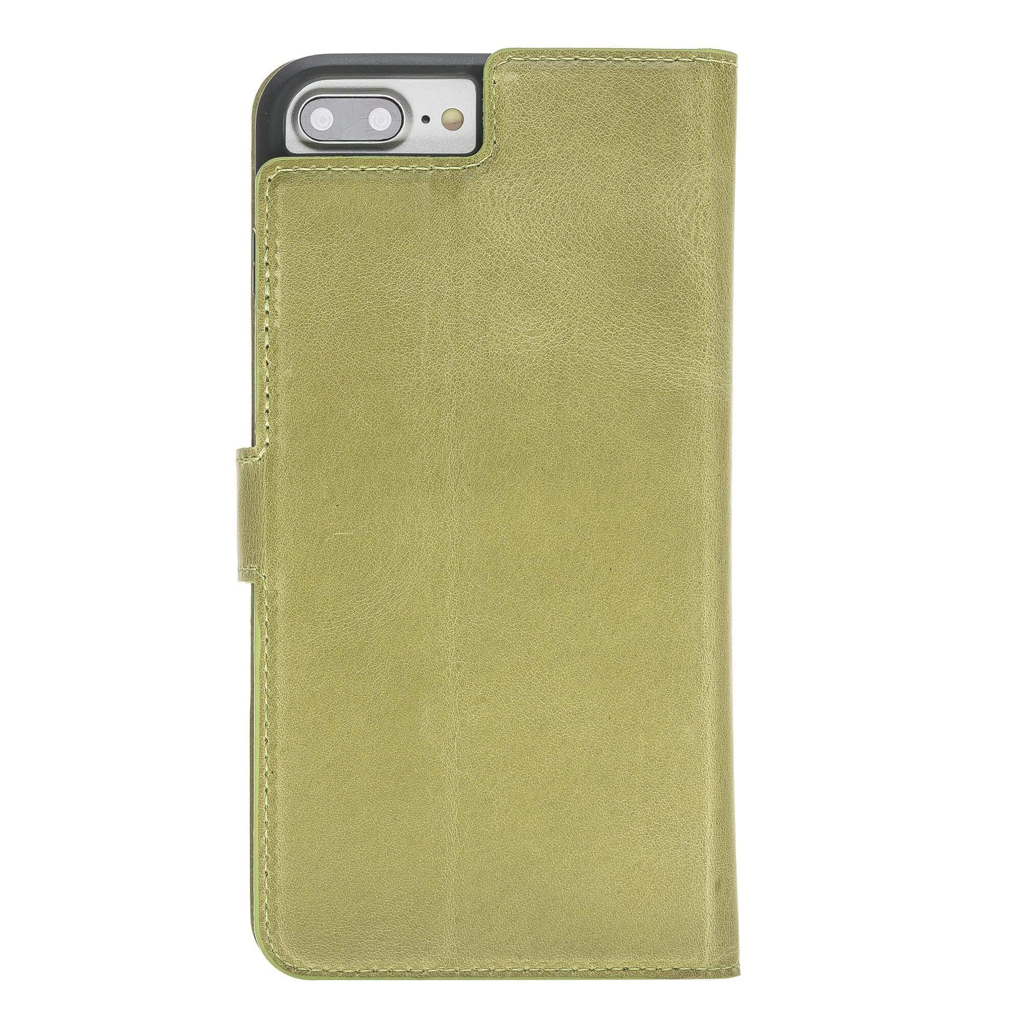 Wallet Case Magnetic Detachable Leather Wallet Case for Apple iPhone 7/8 Plus- Crazy Green Bouletta Shop