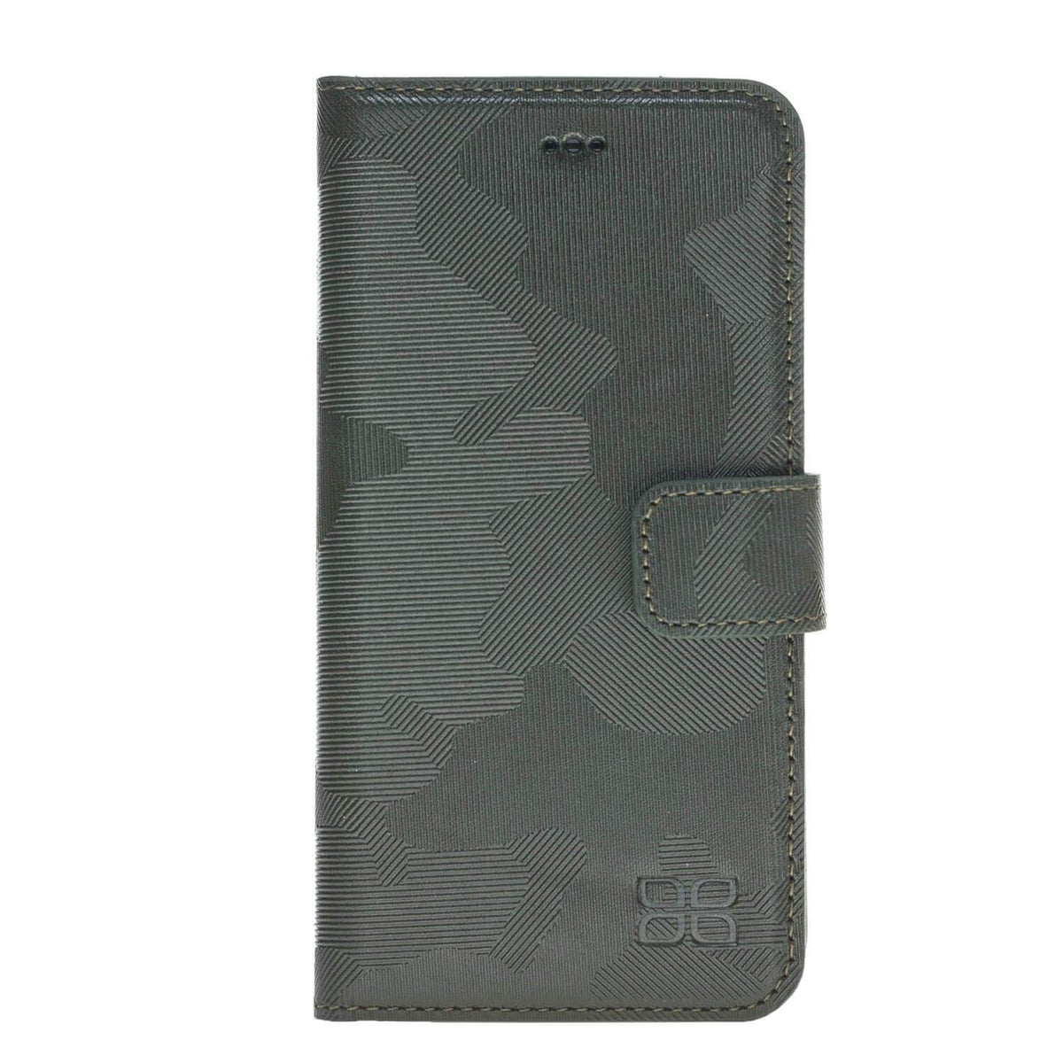 Wallet Case Magnetic Detachable Leather Wallet Case for Apple iphone SE2/7/8 - Camouflage Green Bouletta Case