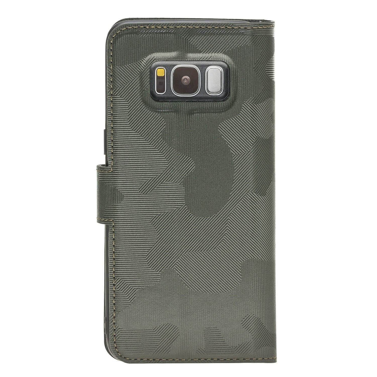 Wallet Case Magnetic Detachable Leather Wallet Case for Samsung S8 Plus - Camouflage Green Bouletta Case