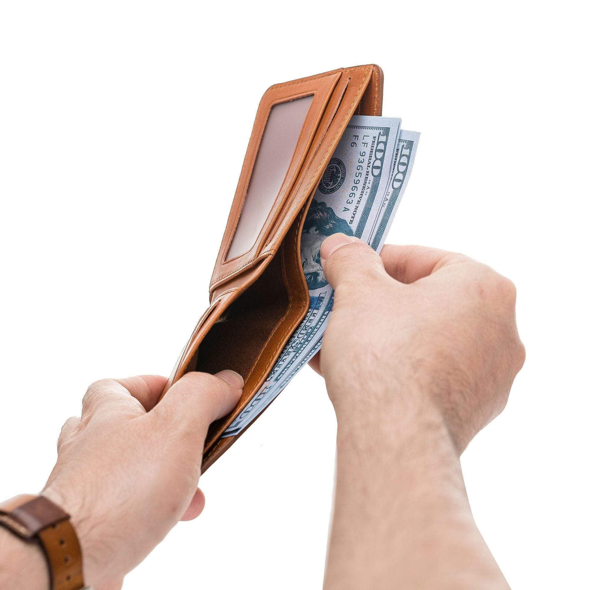 Wallet Pier Leather Men Wallet - Rustic Tan with Effect Bouletta Shop