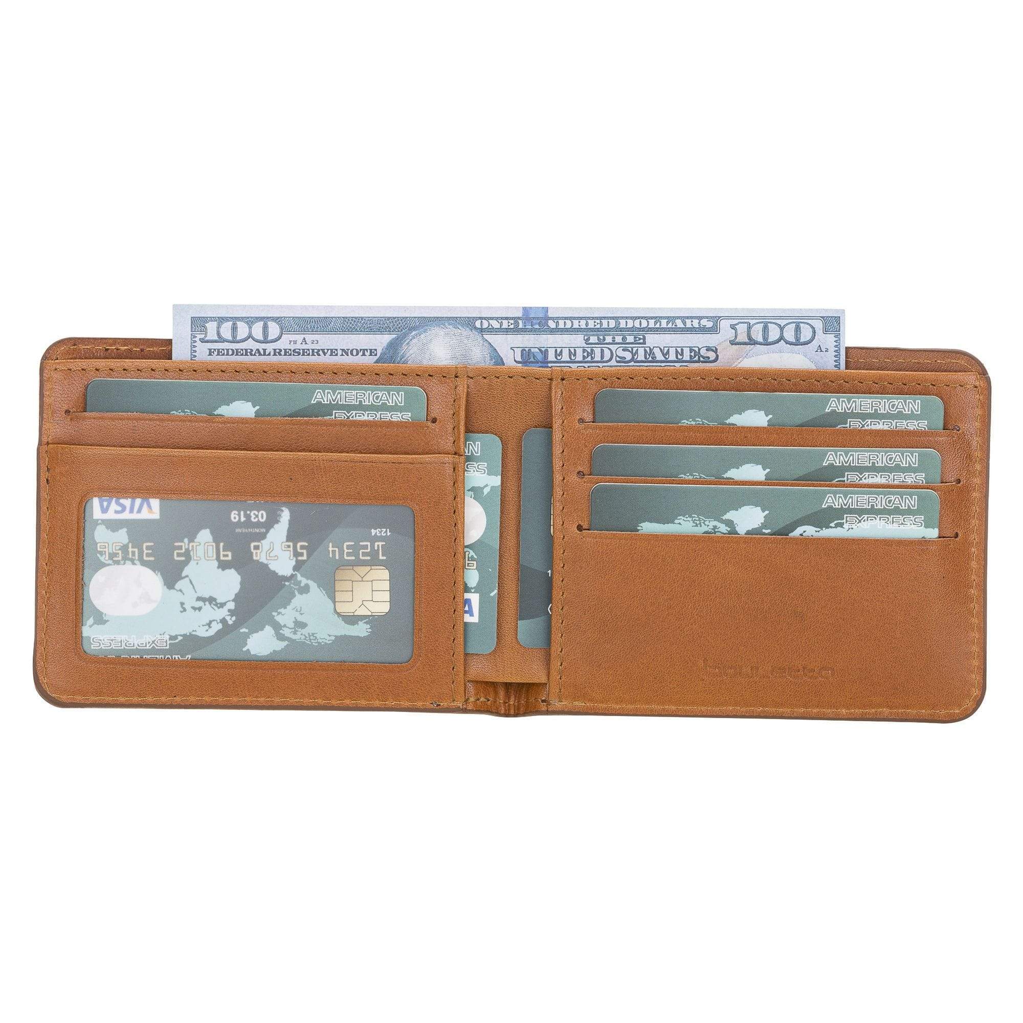 Wallet Pier Leather Men Wallet - Rustic Tan with Effect Bouletta Shop