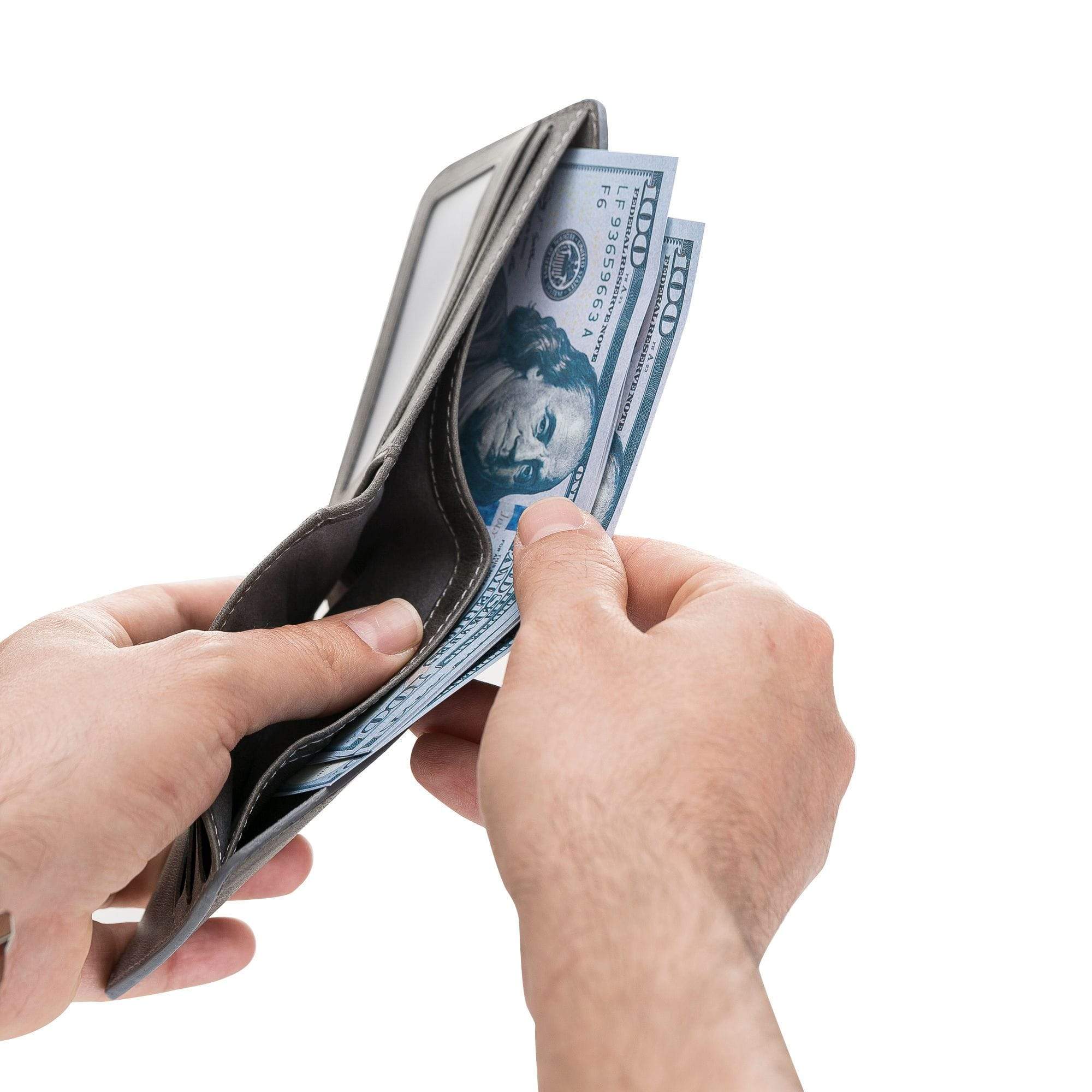 Wallet Pier Leather Men Wallet - Tiguan Grey with Effect Bouletta Shop