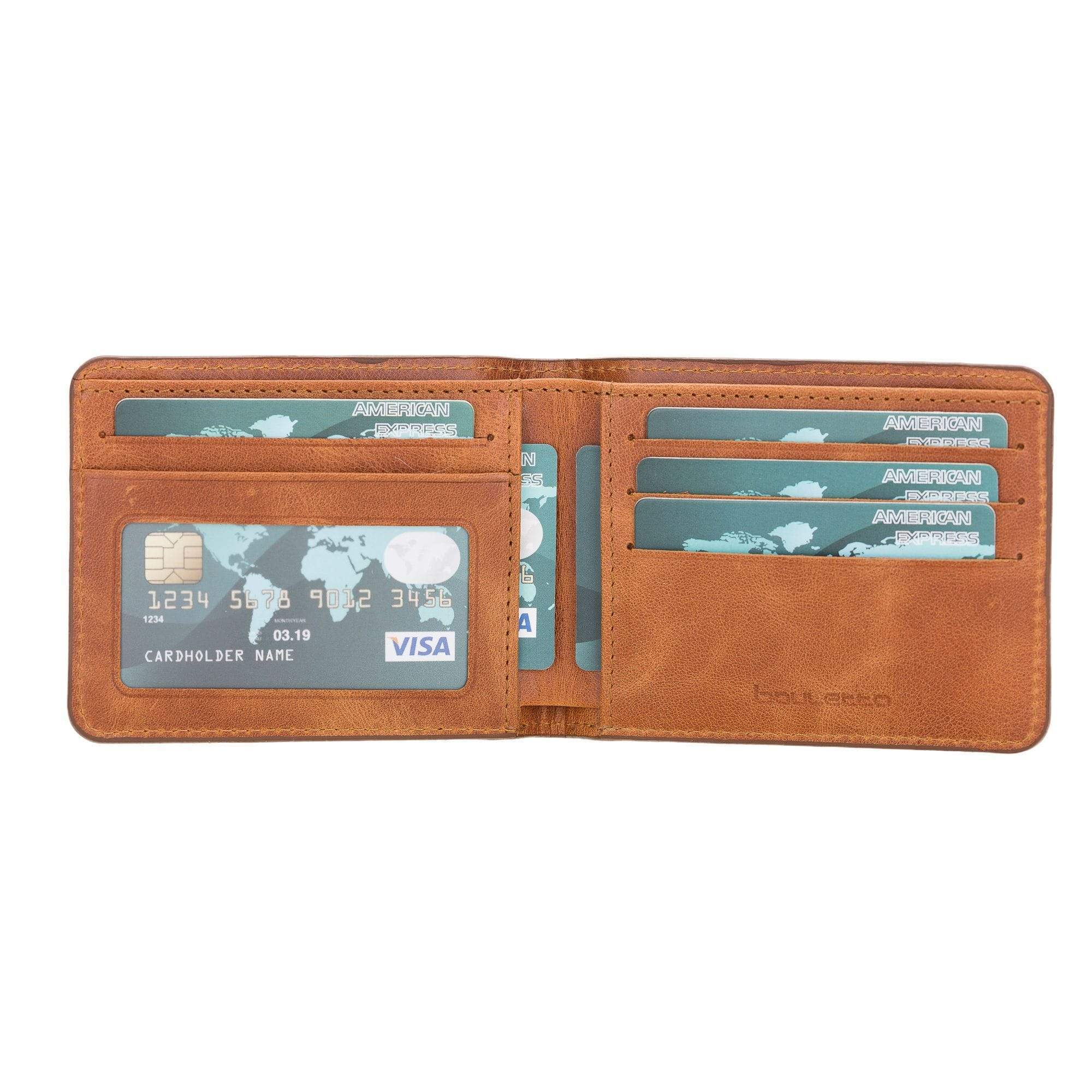 Wallet Pier Leather Men Wallet - Tiguan Tan with Vein Bouletta Case
