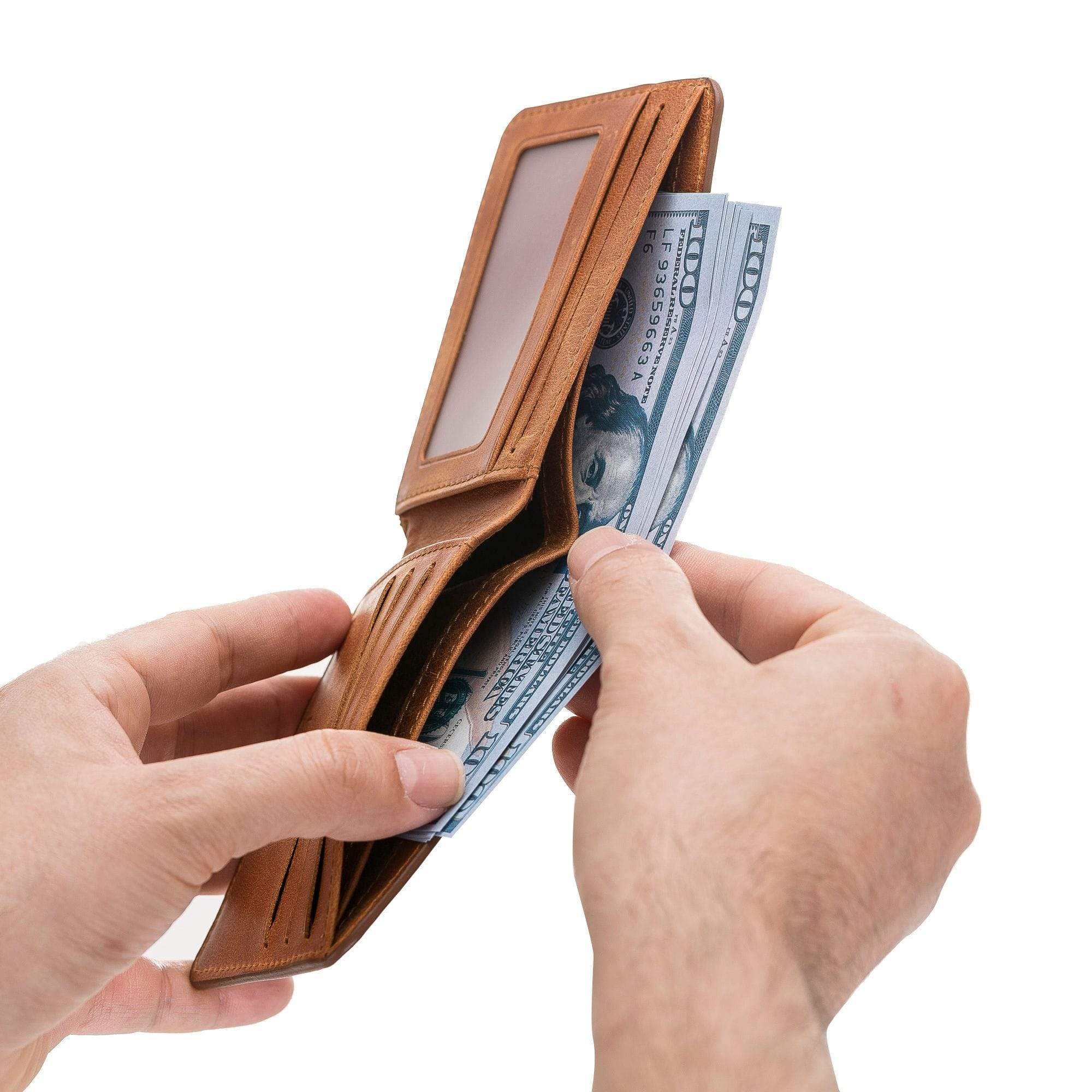 Wallet Pier Leather Men Wallet - Tiguan Tan with Vein Bouletta Shop