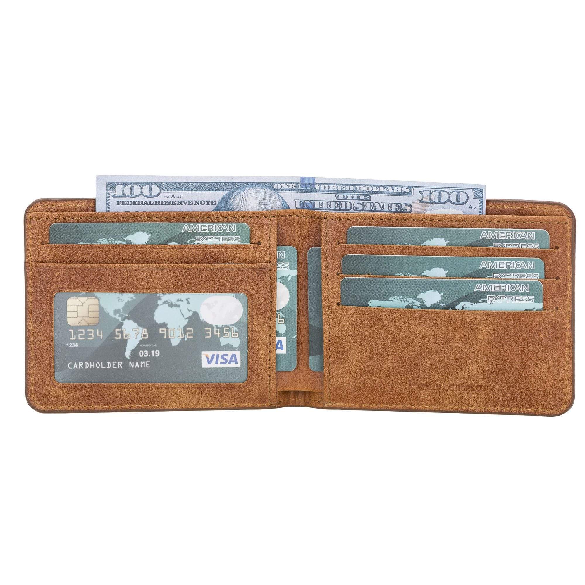 Wallet Pier Leather Men Wallet - Tiguan Tan with Vein Bouletta Shop