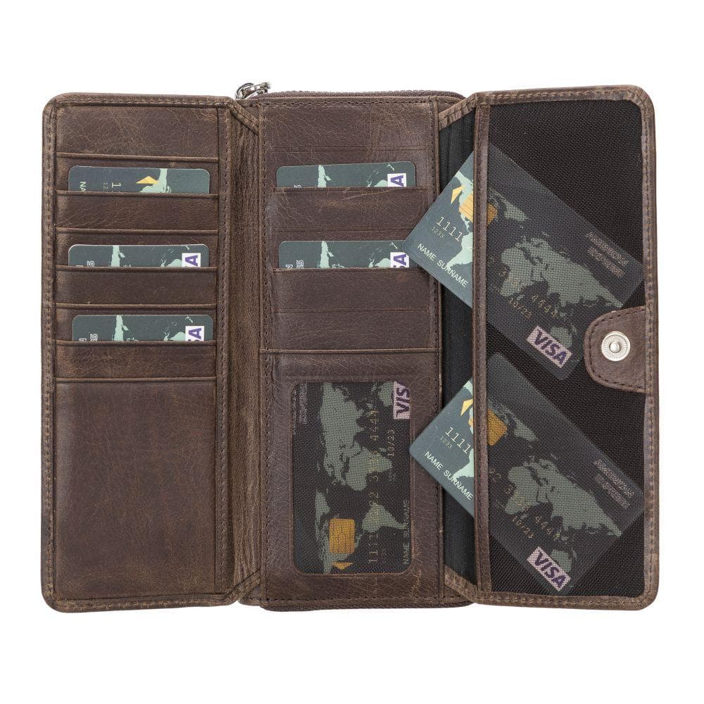 Tiago Women's Leather Wallet Antic Brown Bouletta Shop