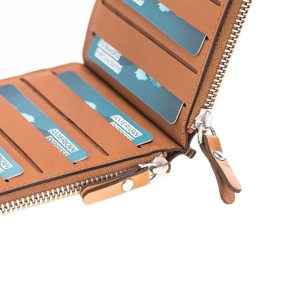 Wallet V Wallet Universal Leather Phone Wallet - Rustic Tan with Effect Bouletta Shop