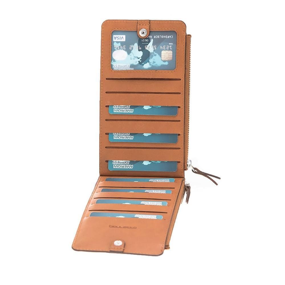 Wallet V Wallet Universal Leather Phone Wallet - Rustic Tan with Effect Bouletta Shop