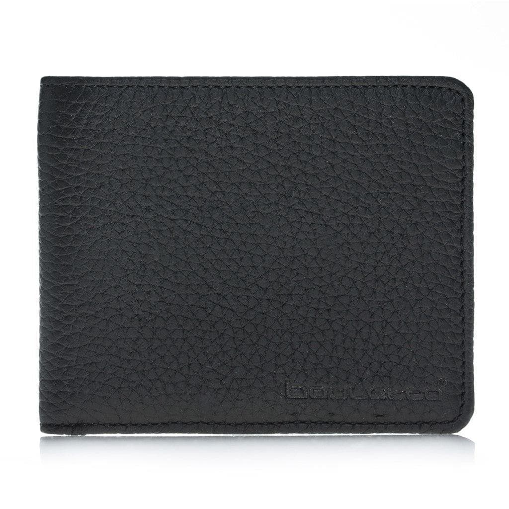 Pier Handmade and Personalised Genuine Leather Wallet for Men's Floater Black Bouletta LTD