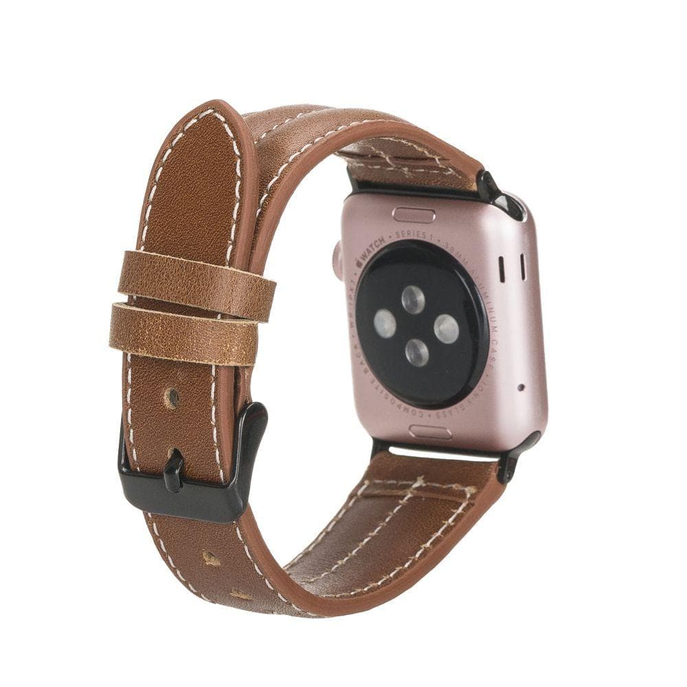 Watch Band Leather Apple Watch Bands - Classic Double Stitched -Tan Bouletta Shop