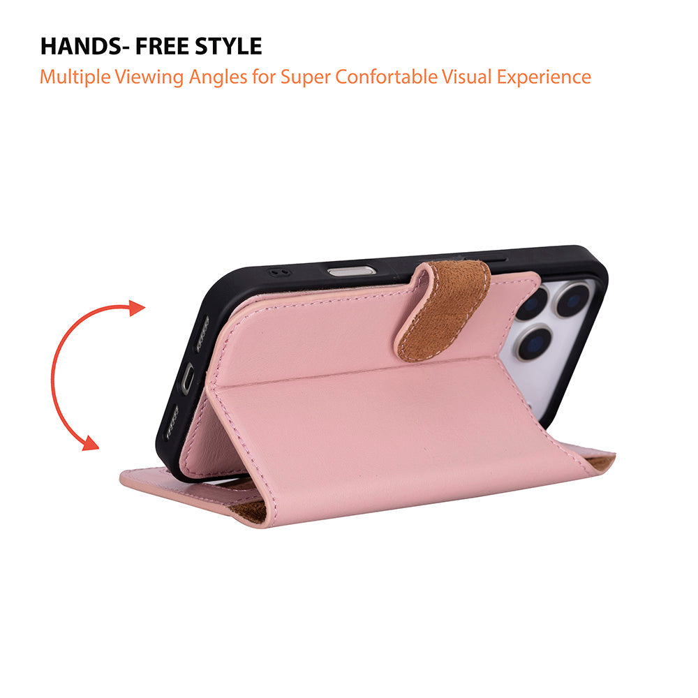 iPhone 17 Pro (6.3") Magic Wallet Echtleder Geldbörsenhülle