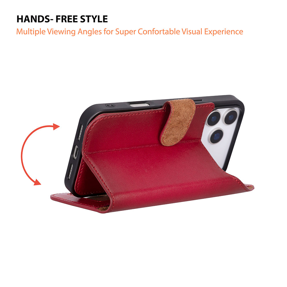 iPhone 17 Pro (6.3") Magic Wallet Echtleder Geldbörsenhülle